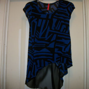 RETRO M M CUTE HIGH LOW MODERNIST BLOUSE, DRESS SM